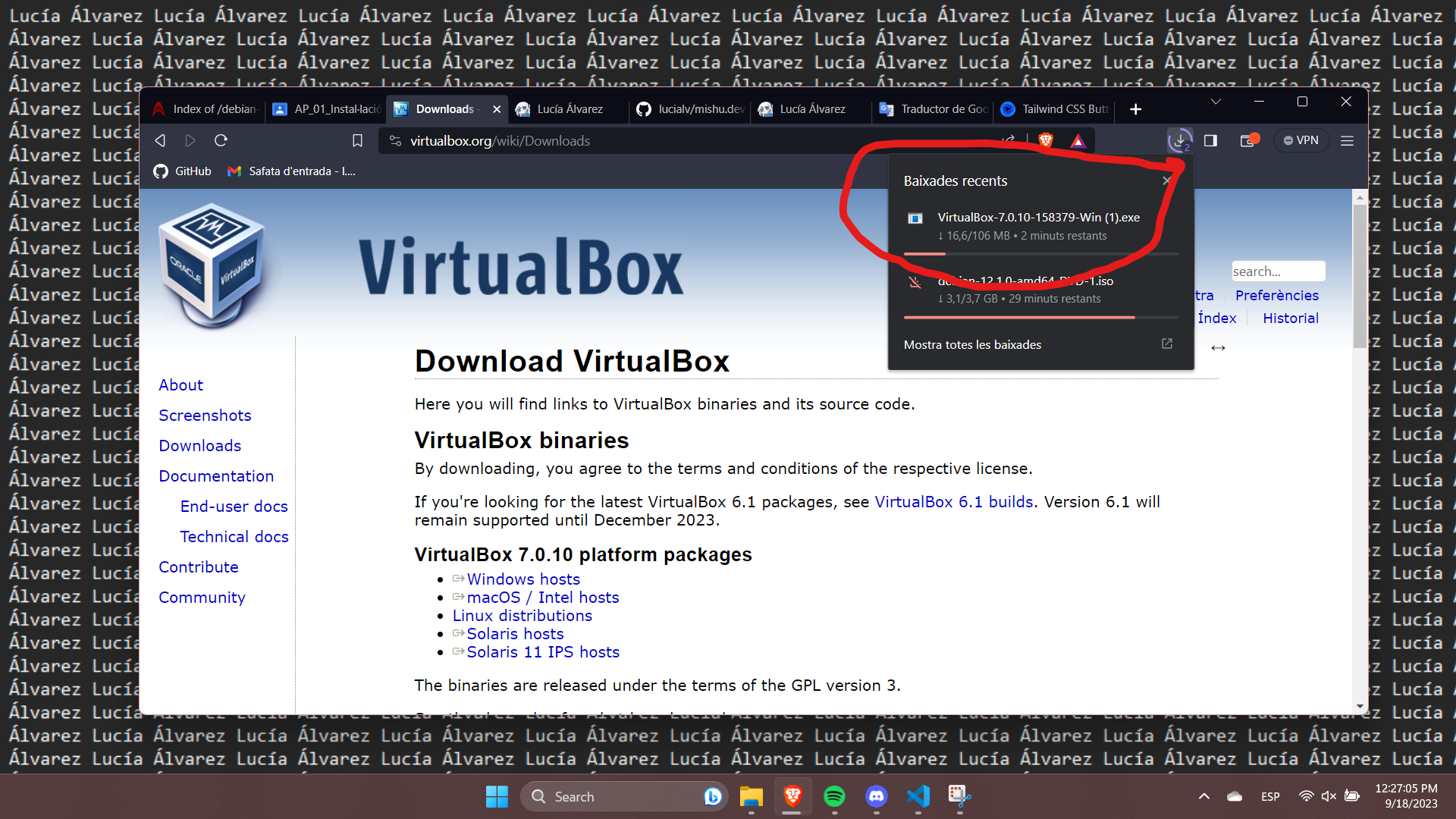Escollint la versió