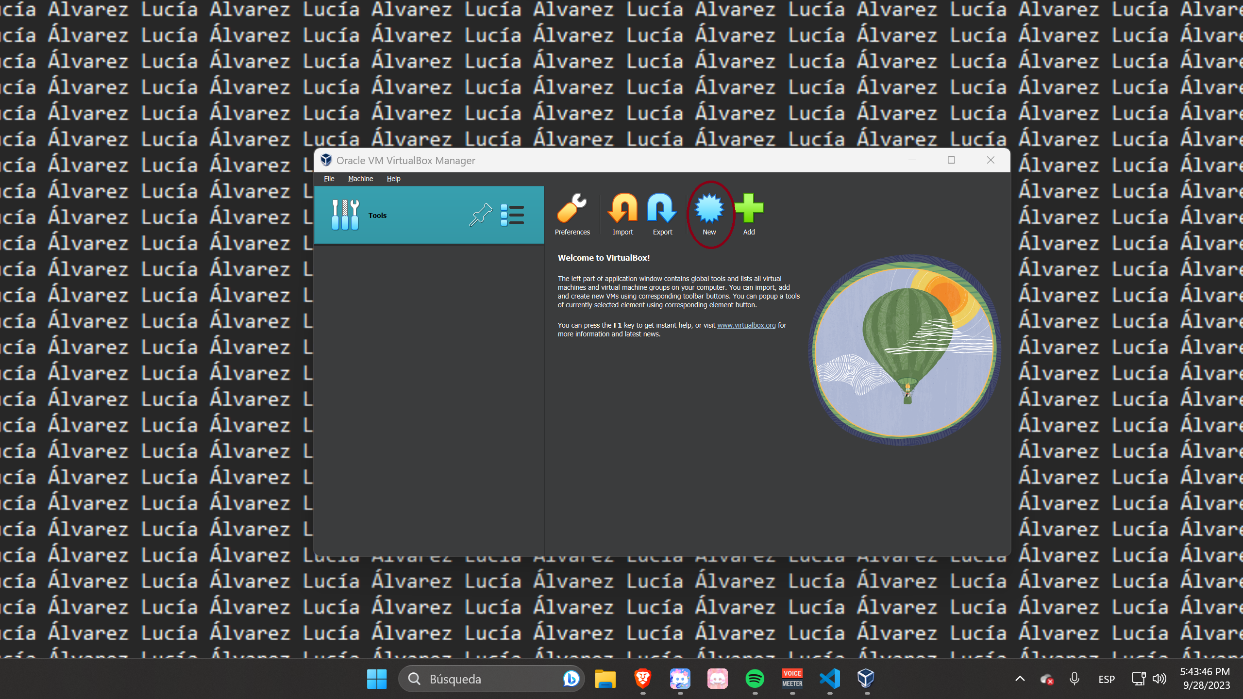 Nova Màquina Virtual