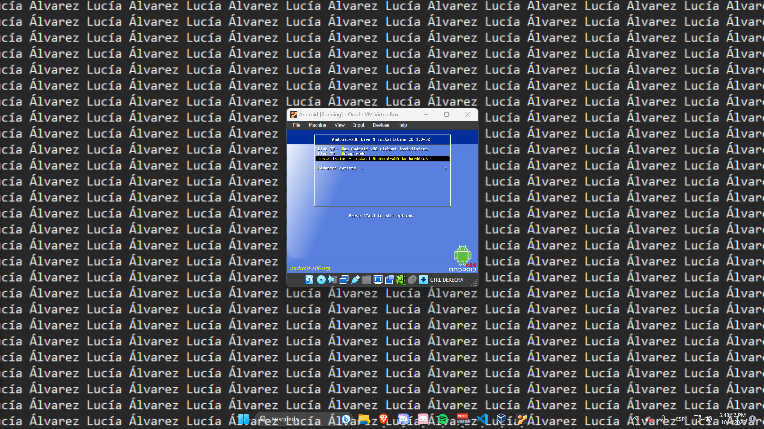 Inici de la Instal·lació