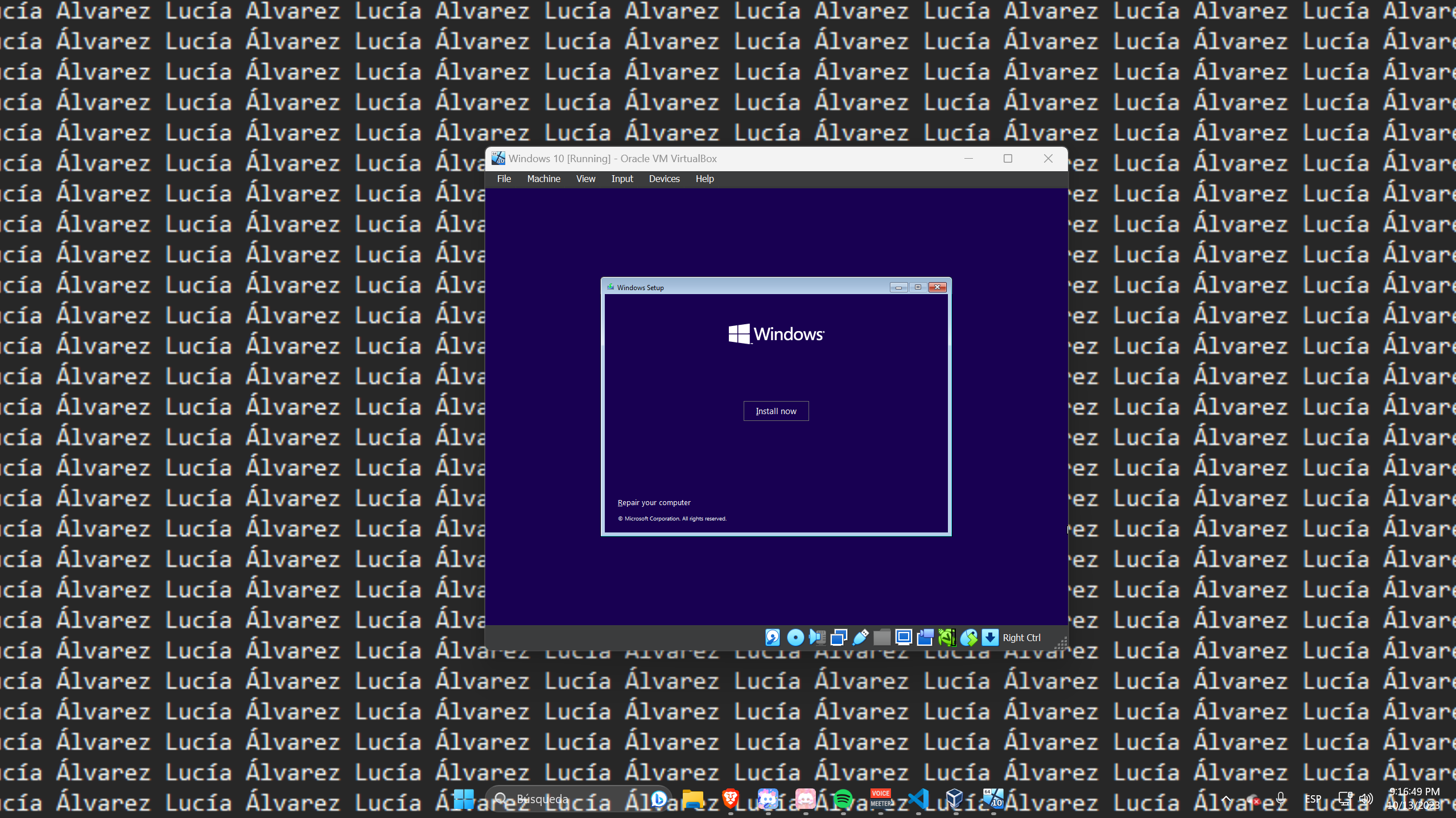 Inici de la Instal·lació