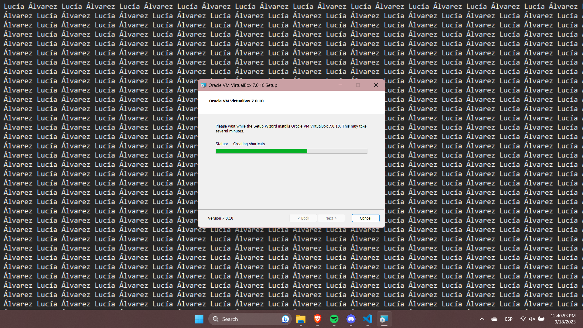 Iniciant la instal·lació