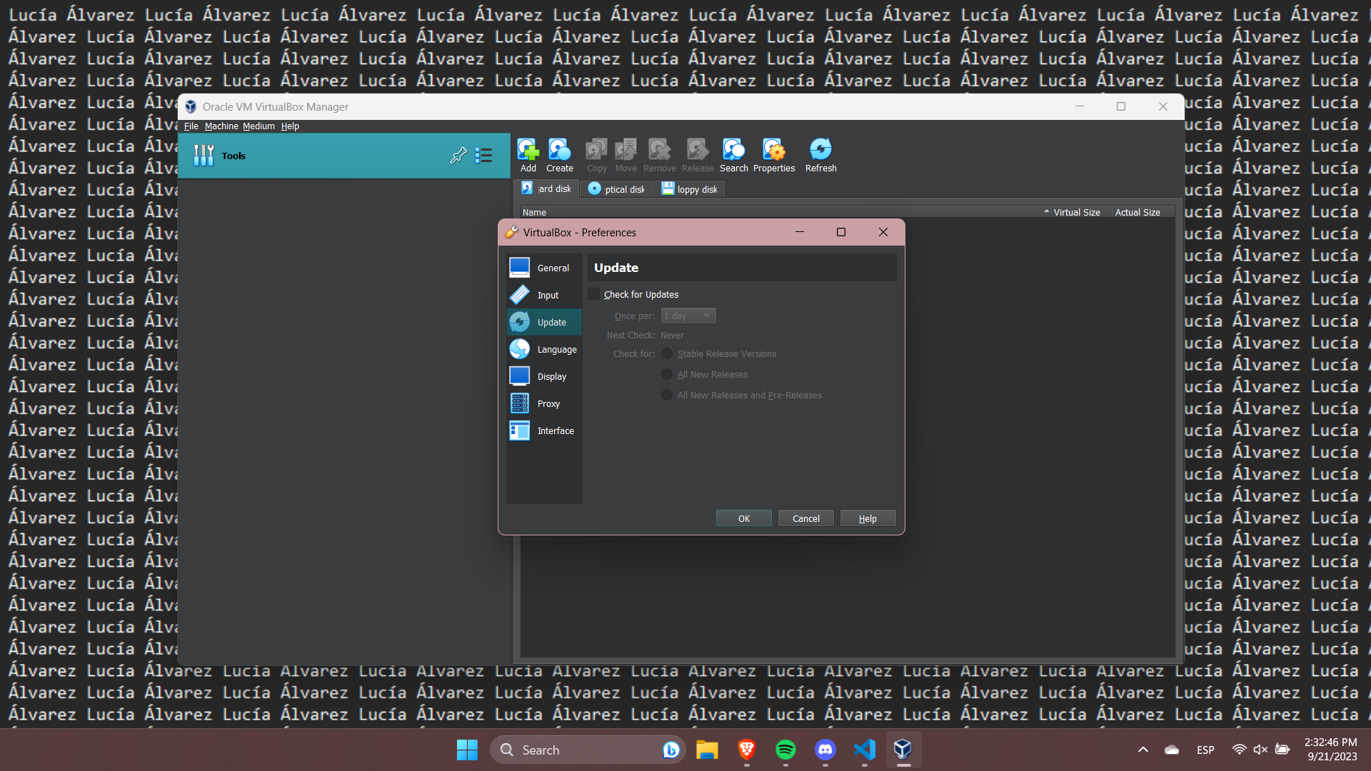 Configuració Update