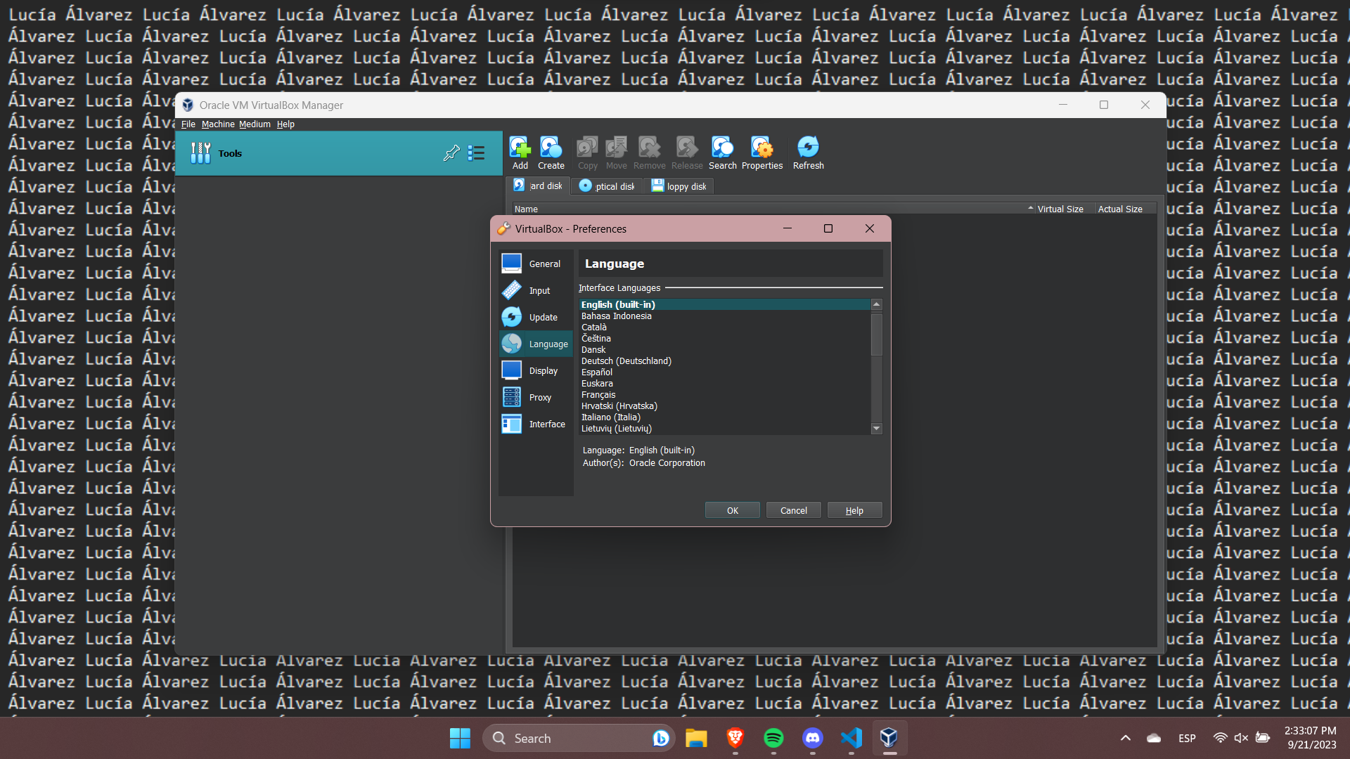 Configuració Language