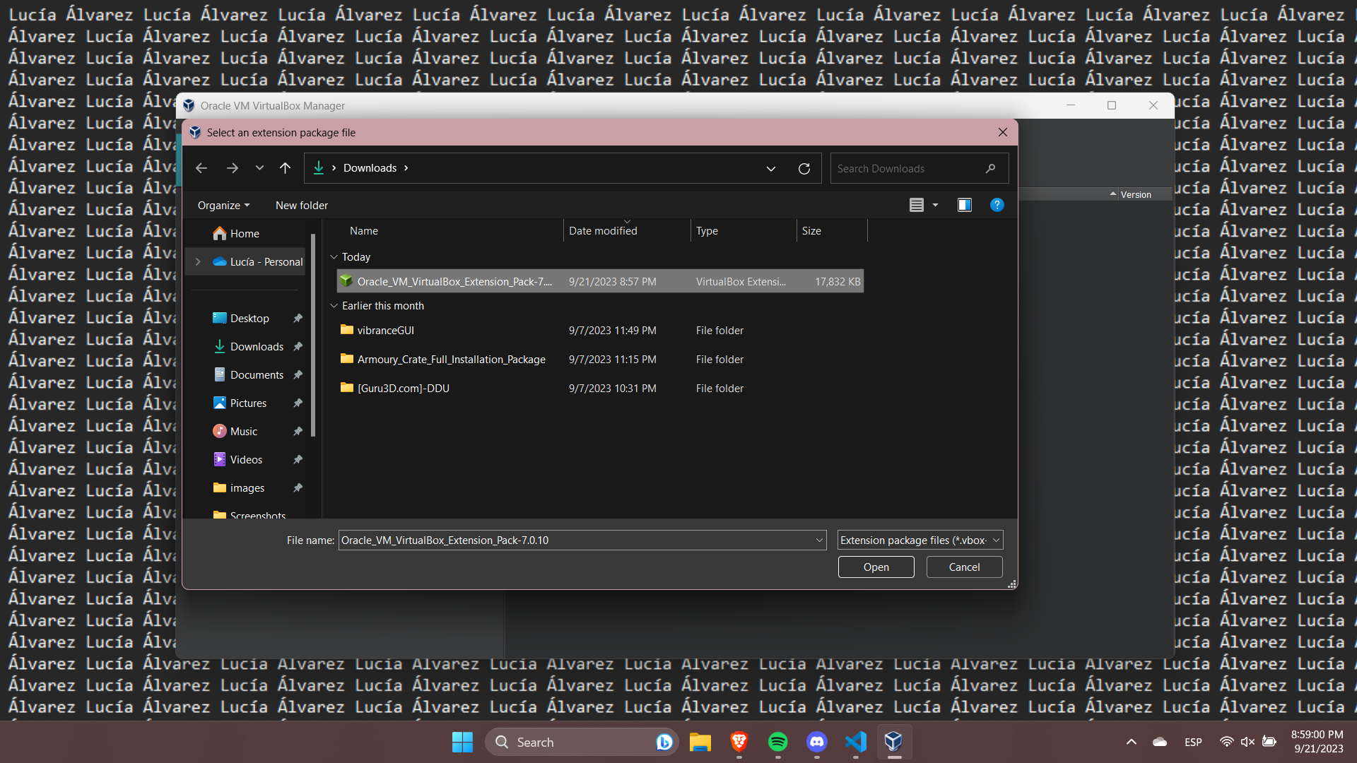 Instal·lació de l'Extension Pack