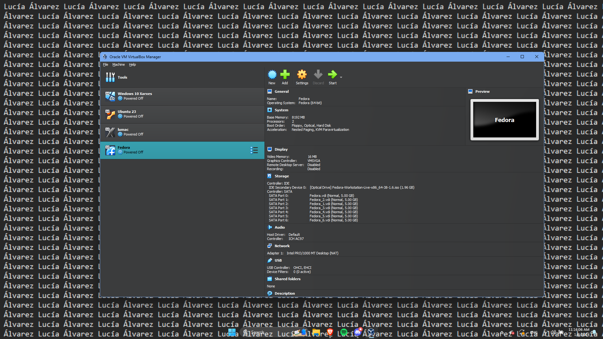 Configuració de la màquina virtual